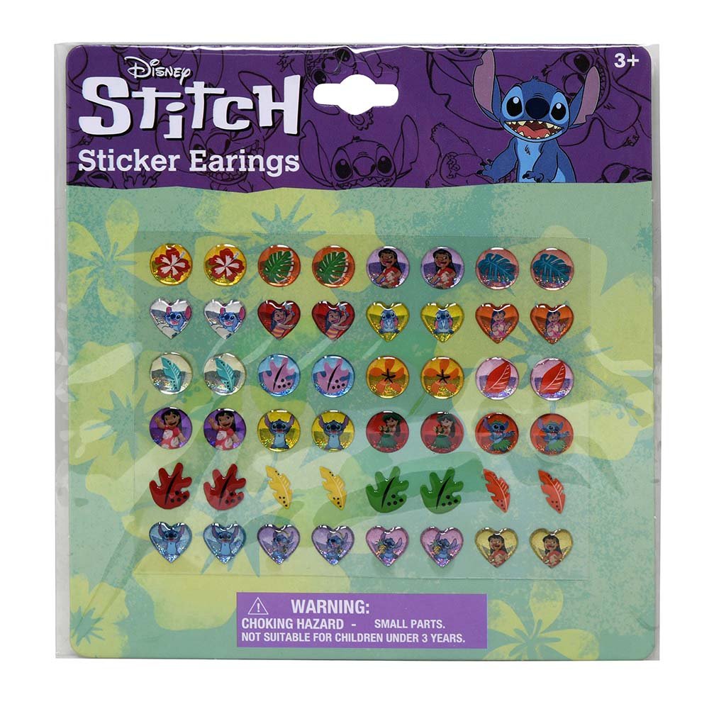 Stitch 24 Pair Sticker Earrings on Blister Card- 2 PACK 